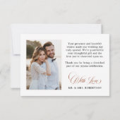 テラコッタネイビーブルーグリーナリージオメトリック結婚ス サンキューカード (裏面)