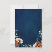 テラコッタネイビーブルーグリーナリージオメトリック結婚ス サンキューカード (裏面)