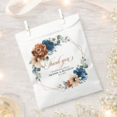 テラコッタネイビーブルーグリーナリージオメトリック結婚ス フェイバーバッグ (クリップ留めされた状態)