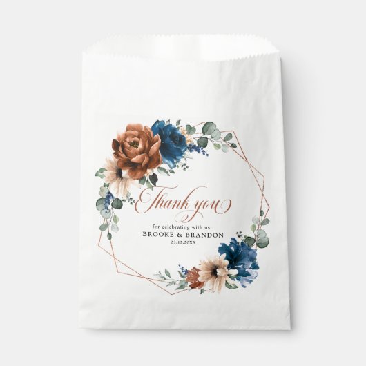 テラコッタネイビーブルーグリーナリージオメトリック結婚ス フェイバーバッグ (正面)