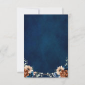 テラコッタネイビーブルーグリーナリージオメトリック結婚ス 出欠カード (裏面)