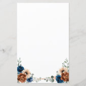 テラコッタネイビーブルーグリーンリーブライダルシャワービンゴ (裏面)