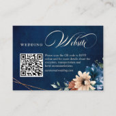 テラコッタネイビーブルーグリーン結婚リーのくもの巣サイト エンクロージャーカード (正面)