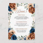 テラコッタネイビーブルーグリーン結婚リー詳細 エンクロージャーカード (正面)