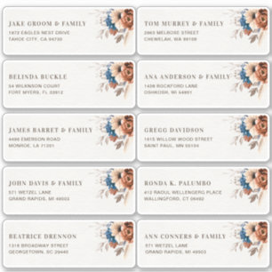 テラコッタネイビーブルーゲスト名アドレス シール