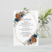 テラコッタネイビーブルージオメト結婚リ詳細 エンクロージャーカード (スタンド正面)