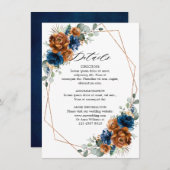 テラコッタネイビーブルージオメト結婚リ詳細 エンクロージャーカード (正面/裏面)