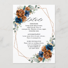 テラコッタネイビーブルージオメト結婚リ詳細 エンクロージャーカード