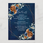 テラコッタネイビーブルージオメト結婚リ詳細Enc エンクロージャーカード (正面)