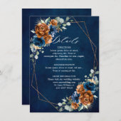 テラコッタネイビーブルージオメト結婚リ詳細Enc エンクロージャーカード (正面/裏面)