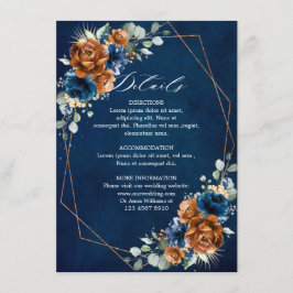 テラコッタネイビーブルージオメト結婚リ詳細Enc エンクロージャーカード