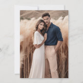 テラコッタネイビーブルーパンパスグラス素朴ズ結婚ズ セーブザデート (裏面)