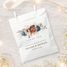 テラコッタネイビーブルーパンパスグラス素朴ズ結婚ズ フェイバーバッグ