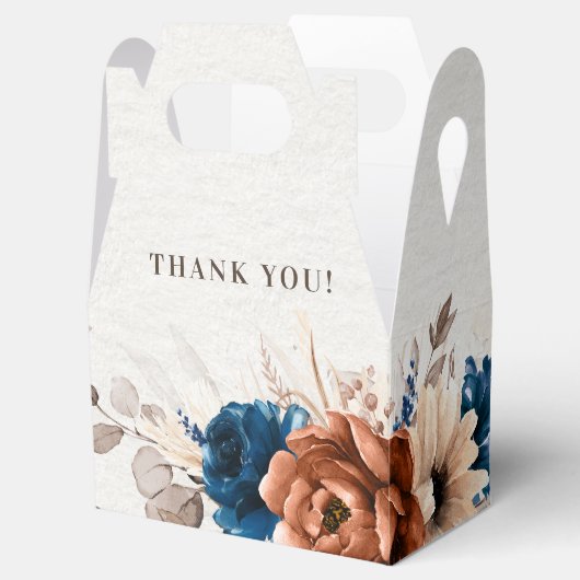 テラコッタネイビーブルーパンパスグラス素朴ズ結婚ズ フェイバーボックス (オープン)