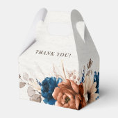 テラコッタネイビーブルーパンパスグラス素朴ズ結婚ズ フェイバーボックス (正面サイド)