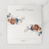 テラコッタネイビーブルーパンパスグラス素朴ズ結婚ズ プレイスカード (外部開封)