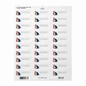 テラコッタネイビーブルーフラワーズボエレガントーホラベル ラベル (フルシート)