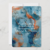 テラコッタネイビーブルーフローラブライダルシャワー 招待状 (裏面)