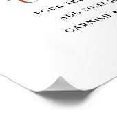 テラコッタネイビーブルーブライダルシャワーミモサバーサイン ポスター (角)