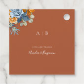 テラコッタネイビーブルーラスト素朴サンキュー結婚ズ フェイバータグ (裏面)