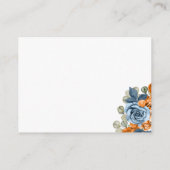 テラコッタネイビ素朴ーブルー秋の結婚式披露宴 エンクロージャーカード (裏面)