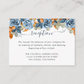 テラコッタネイビ素朴ーブルー秋の結婚式披露宴 エンクロージャーカード (正面)