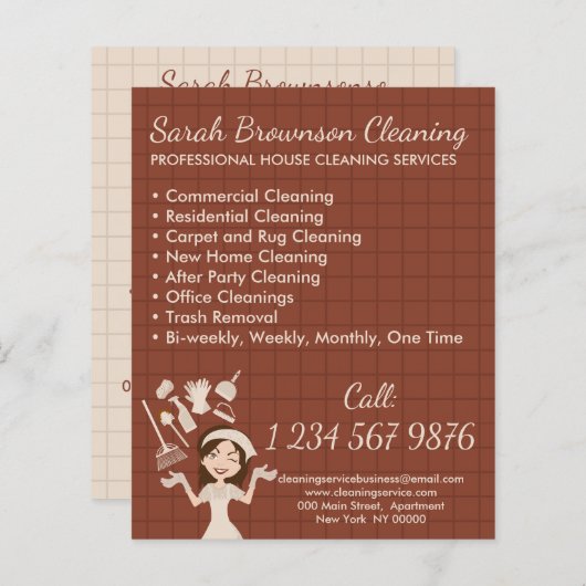 テラコッタハウスキーパーメイドクリーニングフライヤー (正面/裏面)