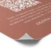 テラコッタハネムーン基金QRコード結婚のサイン ポスター (角)