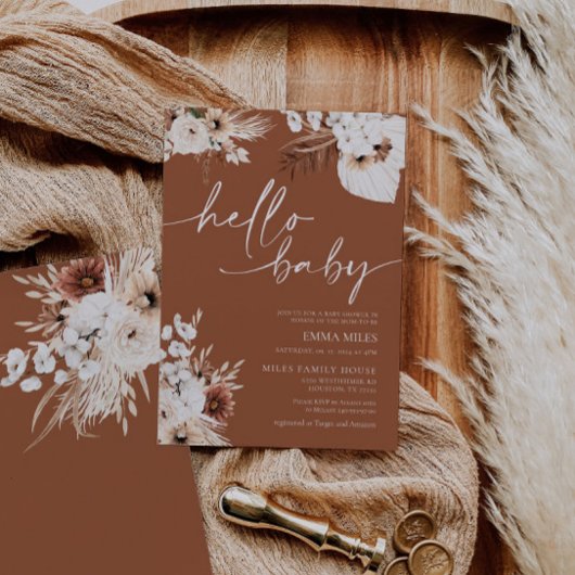 テラコッタハローベビー招待状forベビーシャワー 招待状