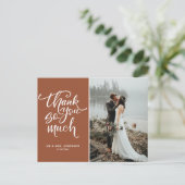 テラコッタハンド結婚レタリングの写真ありがとう ポストカード (スタンド正面)