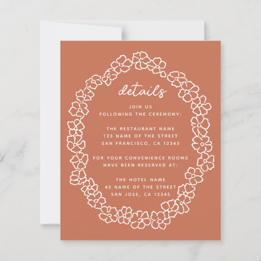 テラコッタバジェットフローラ結婚リースの詳細 (正面)