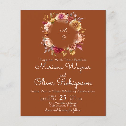 テラコッタバジェットロマンチック秋結婚フローラ (正面)