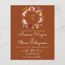 テラコッタバジェットロマンチック秋結婚フローラ