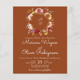 テラコッタバジェットロマンチック秋結婚フローラ