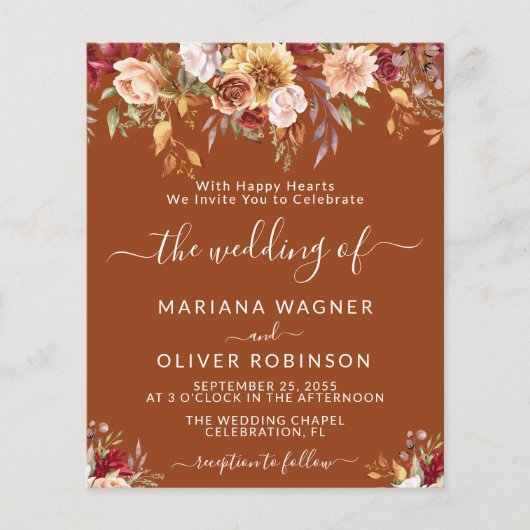 テラコッタバジェットロマンチック秋結婚フローラ (正面)