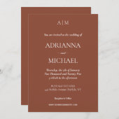 テラコッタバジェット手頃結婚式招待状 招待状 (正面/裏面)