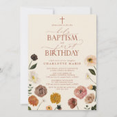 テラコッタバプテスマ&誕生日の花 招待状 (正面)