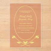 テラコッタバラアクリル結婚式招待状 アクリル招待状 (正面)