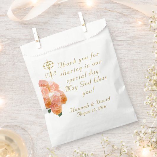 テラコッタバラカソリッ結婚クス フェイバーバッグ (クリップ留めされた状態)