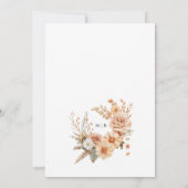 テラコッタバラフローラ結婚式の日付を保存 招待状 (裏面)