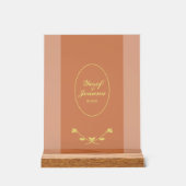 テラコッタバラ結婚のアクリル徴候 アクリルサイン (正面)