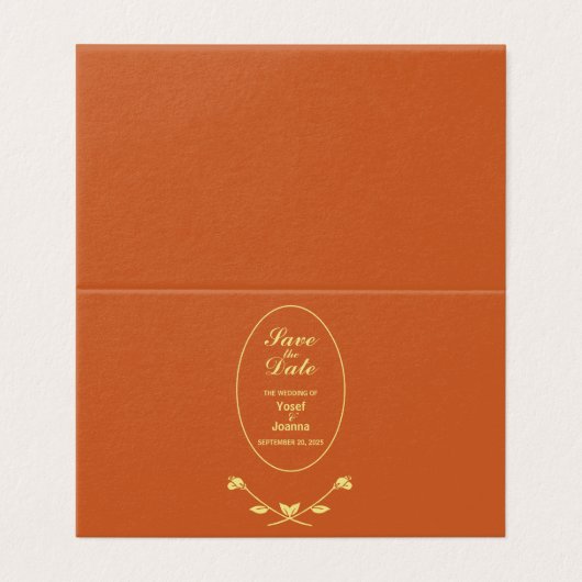 テラコッタバラ結婚のエンクロージャカードを折り畳み (外部フラット)