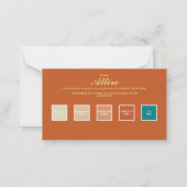 テラコッタバラ結婚のカラーエンクロージャカード ノートカード (裏面)