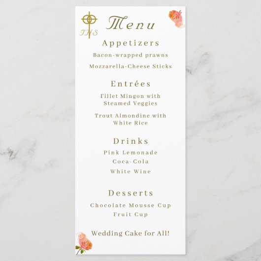 テラコッタバラ結婚カソリックのメニュー メニュー (正面)