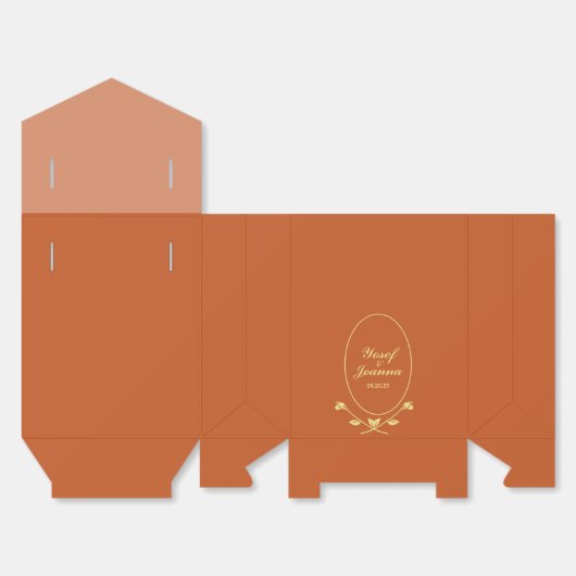 テラコッタバラ結婚式の引き出物ボックス フェイバーボックス (見開き)