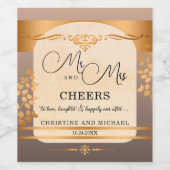 テラコッタバラ金ゴールド結婚ズワインラベル ワインラベル (シングルラベル)