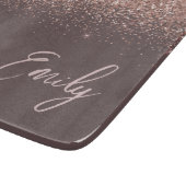 テラコッタバラ金ゴールド赤面ピンクグリッターモノグラム カッティングボード (角)