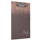 テラコッタバラ金ゴールド赤面ピンクグリッターモノグラム クリップボード (右)