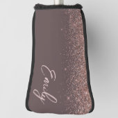 テラコッタバラ金ゴールド赤面ピンクグリッターモノグラム ゴルフヘッドカバー (回転90)