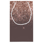 テラコッタバラ金ゴールド赤面ピンクグリッターモノグラム スモールペーパーバッグ (裏面)